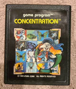 Rare Variant 1986 Atari Corp Concentration For Atari 2600