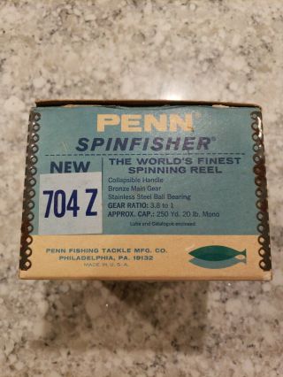 Penn 704z Spinfisher Box Only.  Old Antique No Instruction Manuel.