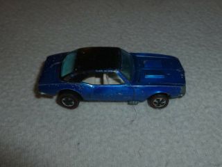 Vintage Hotwheels Redline Custom Camaro Mattel 1968 Rare Metallic Blue Car