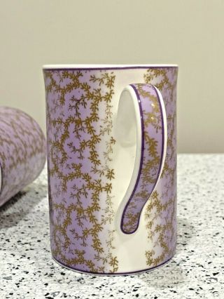 Set of 2 Royal Albert Rare Archives Collectible Tea Cup Mug Lavender Bone China 3