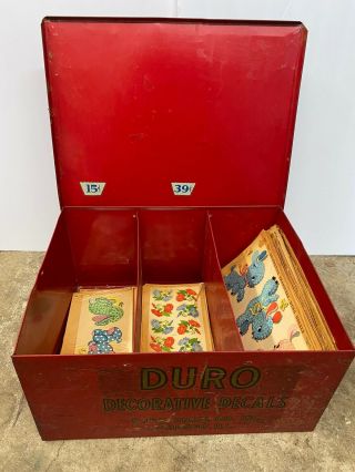 Vintage Rare 1950s Nos Duro Decorative Decals Craft Store Countertop Display