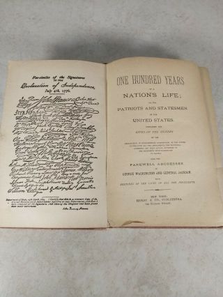 Antique Book - One Hundred Years Of A Nation’s Life Or The Patriots And Statesmen