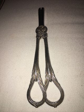 Antique Decorative Victorian Silver Plated Grape Scissors