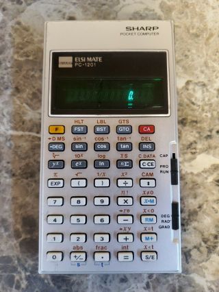 Rare Vintage Calculator Sharp Pocket Computer Pc - 1201 Led
