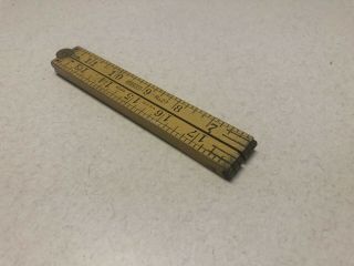 Vintage Stanley Brass & Wood Folding 24” Ruler No.  27 Collectible Rare