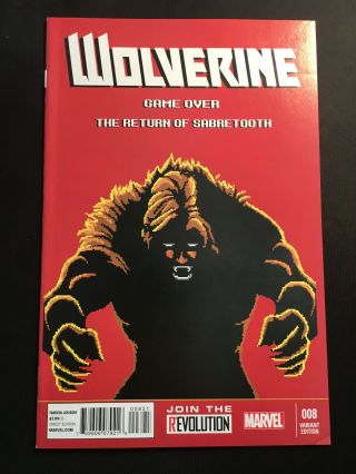 Wolverine 8 Variant 1 :30 8 Bit Rare Sabretooth Matthew Waite Vf/nm,  Zelda X Men