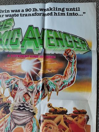 1984 The Toxic Avenger Rare Lloyd Kaufman Movie horror Poster 27x41 3