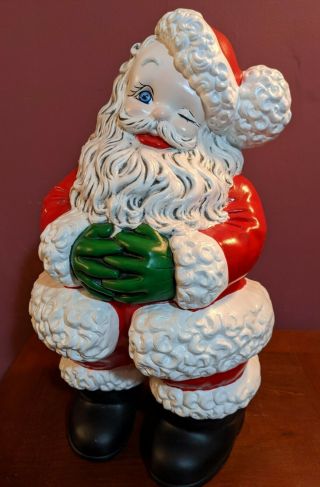 20 " Winking Santa Claus Atlantic Mold Vintage 1978 Ceramic Christmas Large Rare