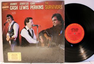 Rare Johnny Cash,  Jerry Lee Lewis,  Carl Perkins Lp - The Survivors - Live In Germa