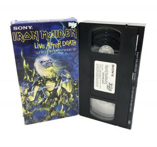 1985 Rare Vhs " Live After Death " Iron Maiden Sony World Slavery Tour 