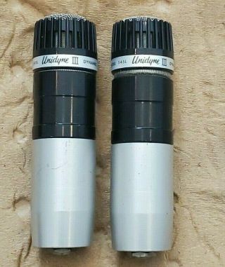 Pair Rare Vintage Shure Unidyne Lll 545l Mic Microphones,  1/4 " Female Jack