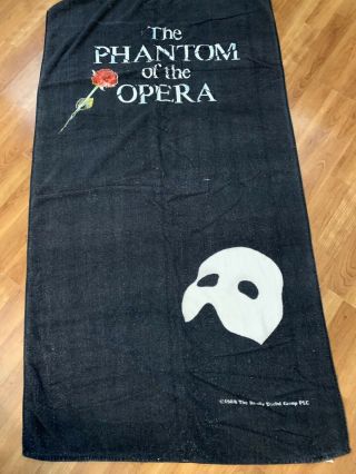 Rare Vintage 1988 Phantom Of The Opera Really Useful Group Beach Towel 33 X 62