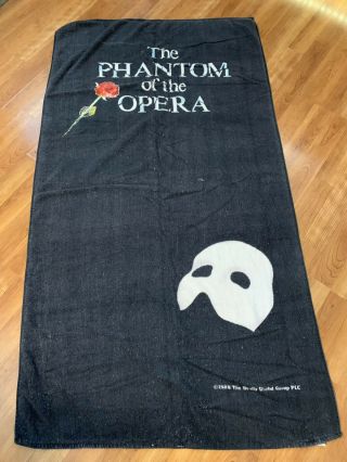 Rare Vintage 1988 Phantom of the Opera Really Useful Group Beach Towel 33 x 62 3