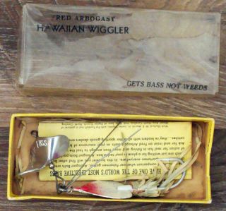 Vintage Arbogast Hawaiian Wiggler No.  2 1/2 Sputterfuss Fishing Lure & Box