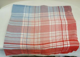 Vintage Red Blue White Check Tablecloth Rustic Country Picnic (D5 GA) 3