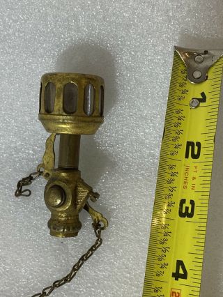 Vintage Antique old Gas Light Fixture brass Burner Part mantel lantern? 3