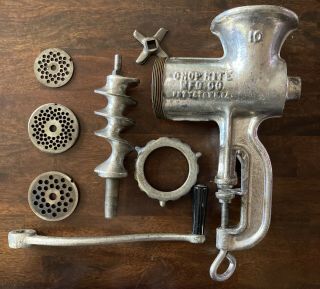 Chop Rite Mfg Co.  Meat Grinder 10,  Tinned,  Made In Usa,  Vintage W/ Box