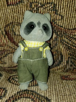 Calico Critters Sylvanian Families Racoon Father Figure Vintage 1986 Epoch 80s