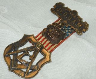 Antique Masonic J.  R O.  U.  A.  M Jewel General Kearney Council No 261 Medal Pm Usa