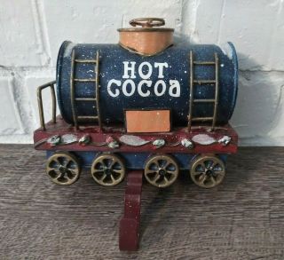 Rare Christmas Train Hot Cocoa Car Stocking Holder
