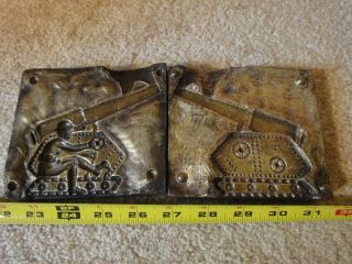 Rare Vintage Tin Lead Soldiers,  Metal Figure Mold.  Wwi Us Army Artillery 22