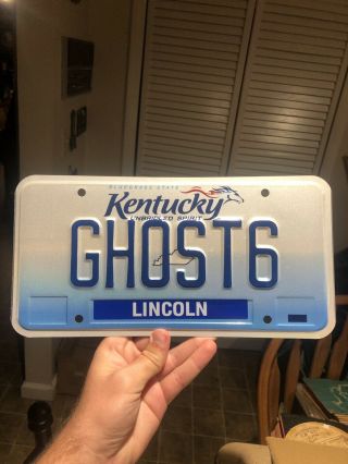 Rare Kentucky Vanity License Plate “ghost6” Lincoln County