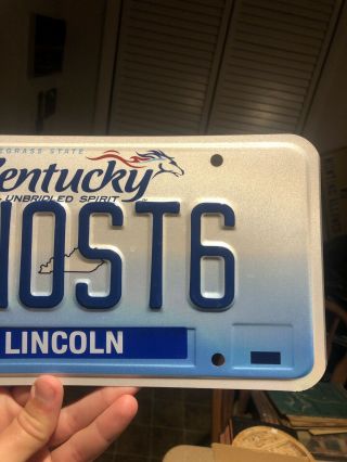 RARE Kentucky Vanity License Plate “GHOST6” Lincoln County 3