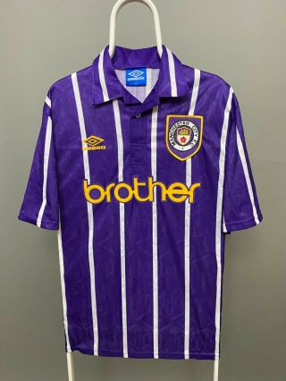 Rare Umbro Manchester City 1992 1993 1994 Away Shirt Man City Vintage Size Xl