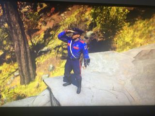 Fallout 76 Ps4 Rare Spawn Red/blue Responder Police Uniform And Cop Cap