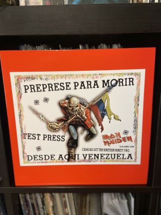 Rare Iron Maiden Preprese Para Morir Venezuela Test Press Live Lp No.  2 Of 30