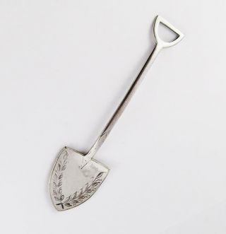 Novelty Spade Victorian Silver Plated Jam Spoon C1900