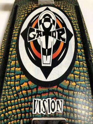 Rare Vintage 80s Vision Mark Gator Rogowski skateboard Deck 1989 Animal skin 2