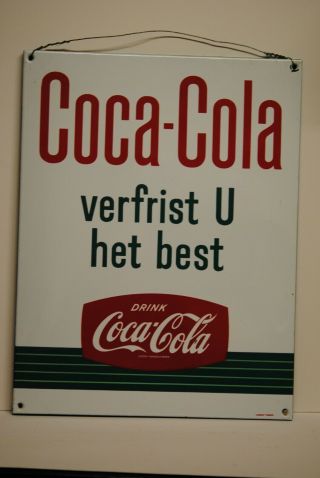 Coca - Cola Rare Vintage German Enamel Metal/steel Sign Ex 18x23