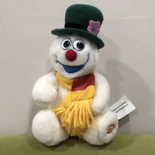 Rare Vintage Gemmy 8.  5 " Pink Flower Frosty The Snowman Animated Singing Plush