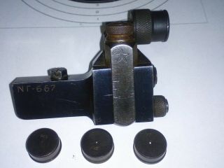 1961 Year - Rare Side Steel Rear Sight Precisions Diopter With Spare Apertures