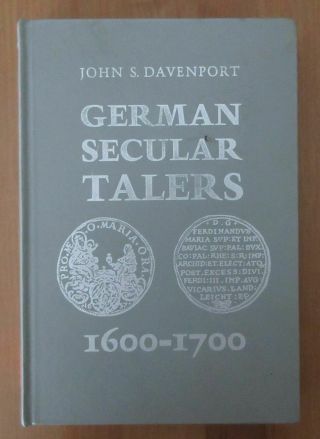 Rare Reference Book German Secular Talers 1600 Davenport 588 Pages