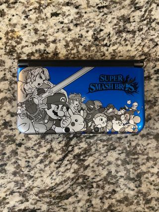 Nintendo 3ds Xl Smash Bros Limited Edition Blue Console Rare W/ Charger