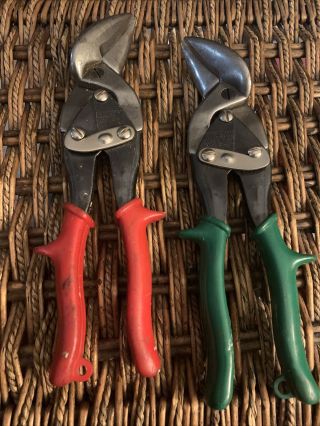 Rare 2 Craftsman Cuts Right Left Tin Metal Snips 9 42715 42716