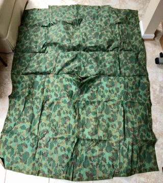 Rare Wwii Usn Us Navy Usmc Contract Date 1943 Reverse Camo Camouflage Poncho