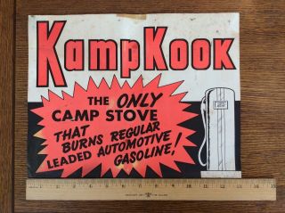 Vintage Kamp Kook Stove Sign Lantern Agm,  Coleman,  Scotsman,  Camp Lite,