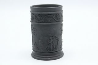 Rare Antique Wedgwood All Black Basalt Small Spill Vase (Pre - 1860) 3