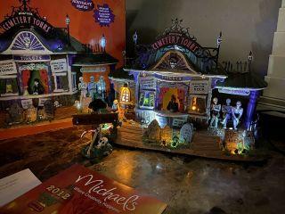 Lemax Spooky Town Cemetery Tours Lights Sounds Halloween Rare Retired Display