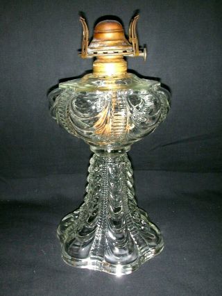 Antique Eapg Coolidge Drape Kerosene Oil Lamp Queen Anne Burner Scovill Mfg Co
