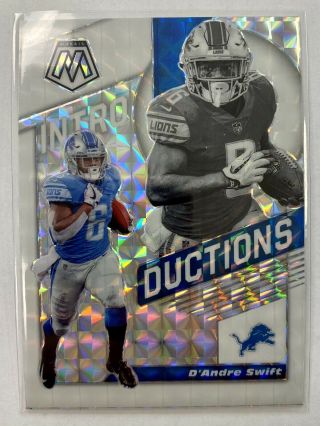 2020 Mosaic D’andre Swift Introductions White Prizm Rookie Rc 16 - Rare /25