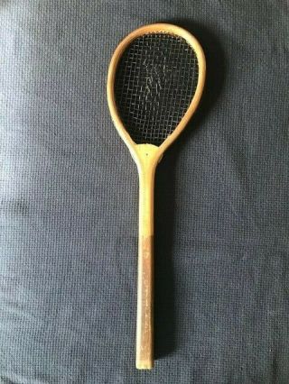 Rare Vintage Antique Real Court Tennis Lopsided Tilt Tennis Racquet Racket