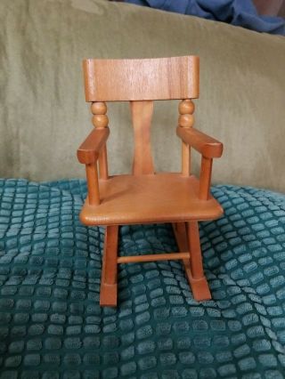 Vintage Strombecker Wood Rocking Chair 1950 