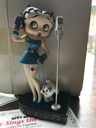 Extremely Rare Betty Boop Singing On Stage Figurine Statue With Dog