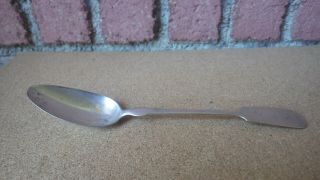 Large Antique Coin Silver Serving Spoon 33.  4 Gr 8 5/8 " Engraved Hm 1876 - 1931