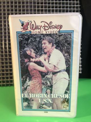 Lt Robin Crusoe U.  S.  N• - Vhs•rare•walt Disney White Clamshell•rare•