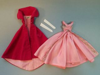 Vintage 1963 Barbie Doll Sophisticated Lady 993 Dress,  Coat & Gloves G,  Mattel